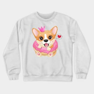 Cute little corgi with dessert tshirt Crewneck Sweatshirt